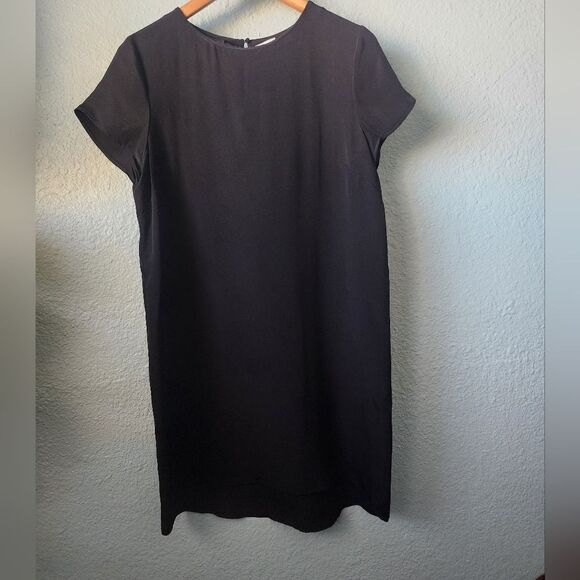 Cuyana The Silk Tee Dress Black High LowMini Minimalist Casual Short Sleeve - Picture 10 of 16